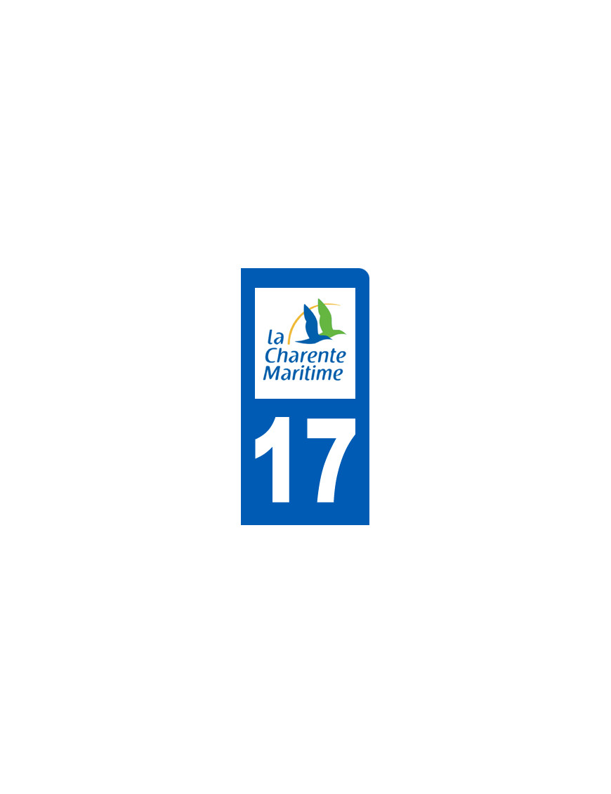 immatriculation motard 17 Charente Maritime (6x3cm) - Sticker/autocollant