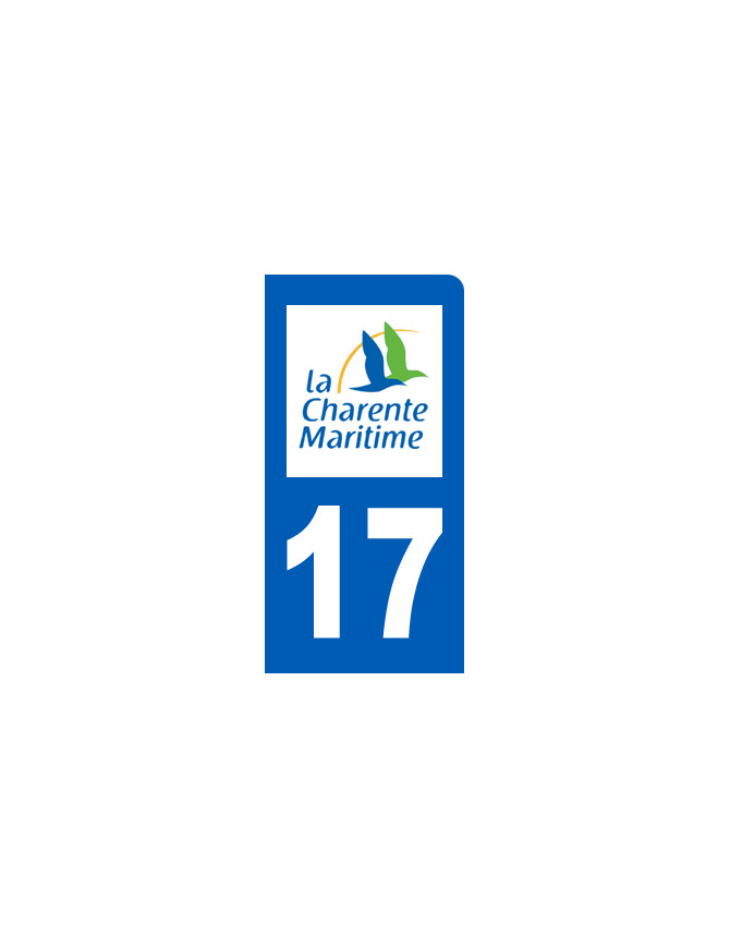 immatriculation motard 17 Charente Maritime (6x3cm) - Sticker/autocollant