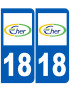 immatriculation 18 Cher - Sticker/autocollant