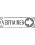 Vestiaires blanc flèche droite - 20x6.6cm - Sticker/autocollant