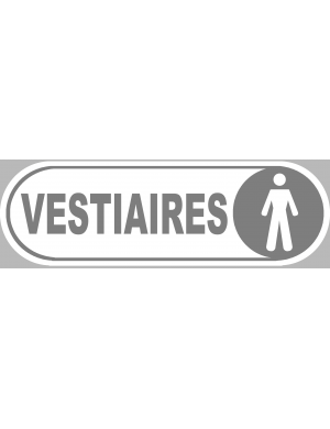 Vestiaires gars blanc - 20x6.6cm - Sticker/autocollant