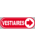 Vestiaires rouge flèche droite - 20x6.6cm - Sticker/autocollant