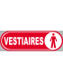 Vestiaires gars rouge - 20x6.6cm - Sticker/autocollant