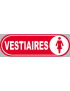 Vestiaires filles rouge - 20x6.6cm - Sticker/autocollant