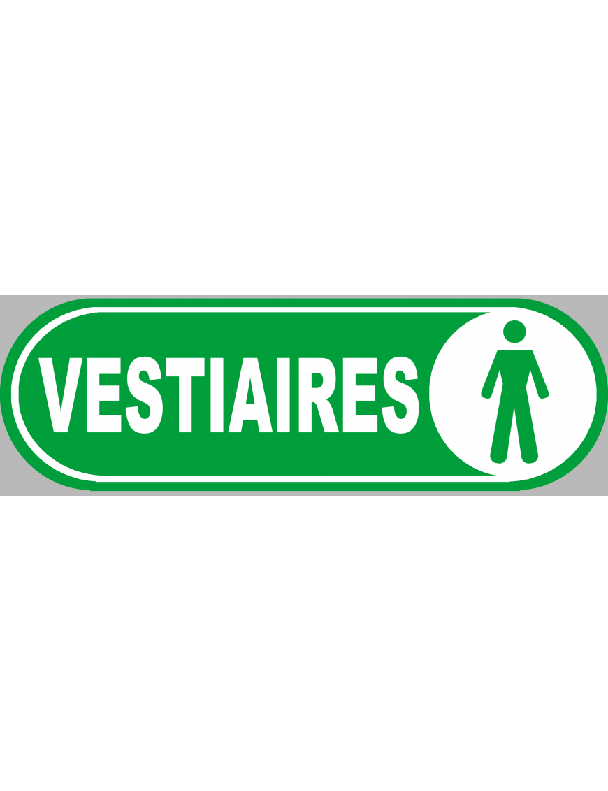 Vestiaires gars vert - 20x6.6cm - Sticker/autocollant