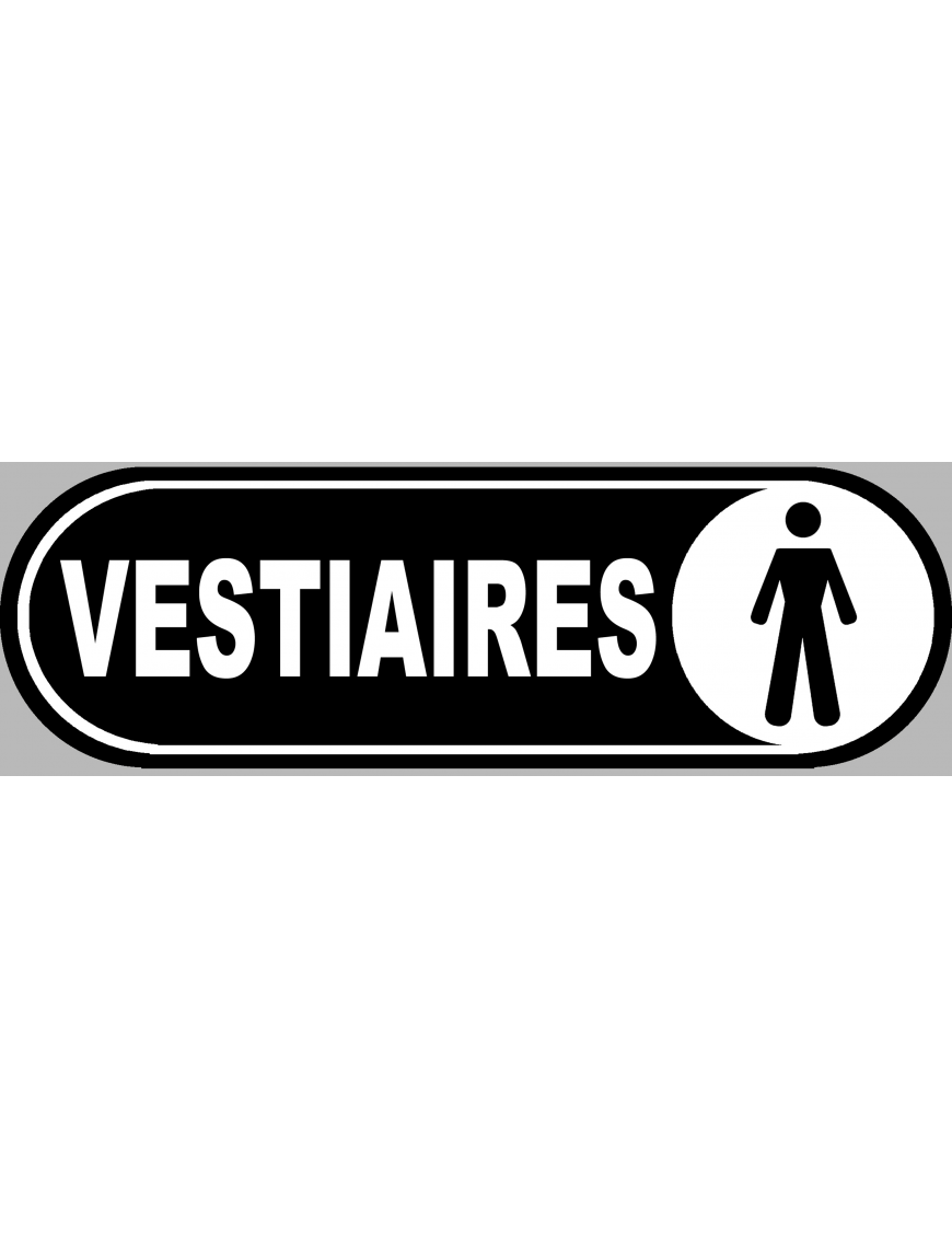 Vestiaires gars noir - 20x6.6cm - Sticker/autocollant