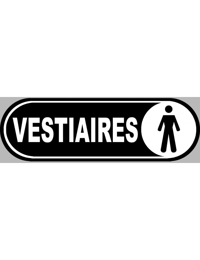 Vestiaires gars noir - 20x6.6cm - Sticker/autocollant