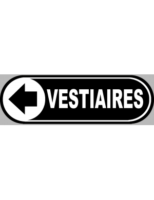 Vestiaires noir flèche gauche - 20x6.6cm - Sticker/autocollant