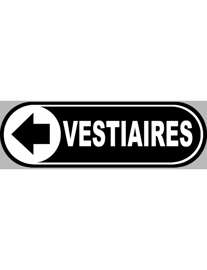 Vestiaires noir flèche gauche - 20x6.6cm - Sticker/autocollant