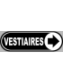 Vestiaires noir flèche droite - 20x6.6cm - Sticker/autocollant