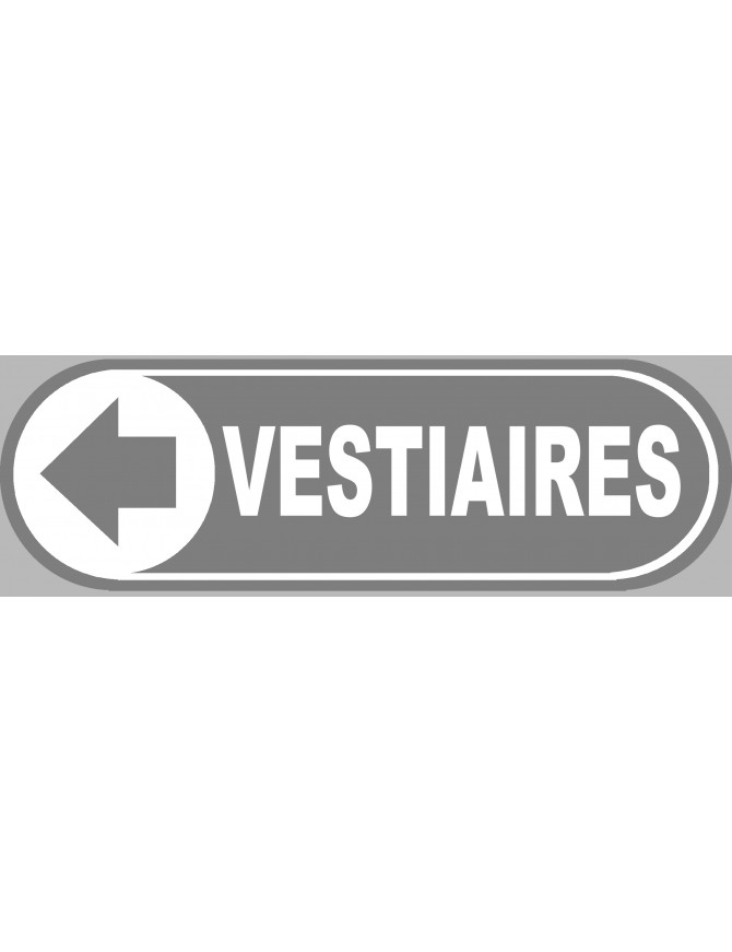 Vestiaires gris flèche gauche - 28x9 cm - Sticker/autocollant