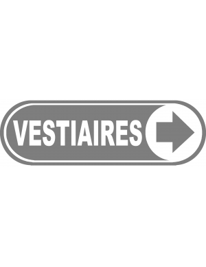 Vestiaires gris flèche droite - 28x9 cm - Sticker/autocollant