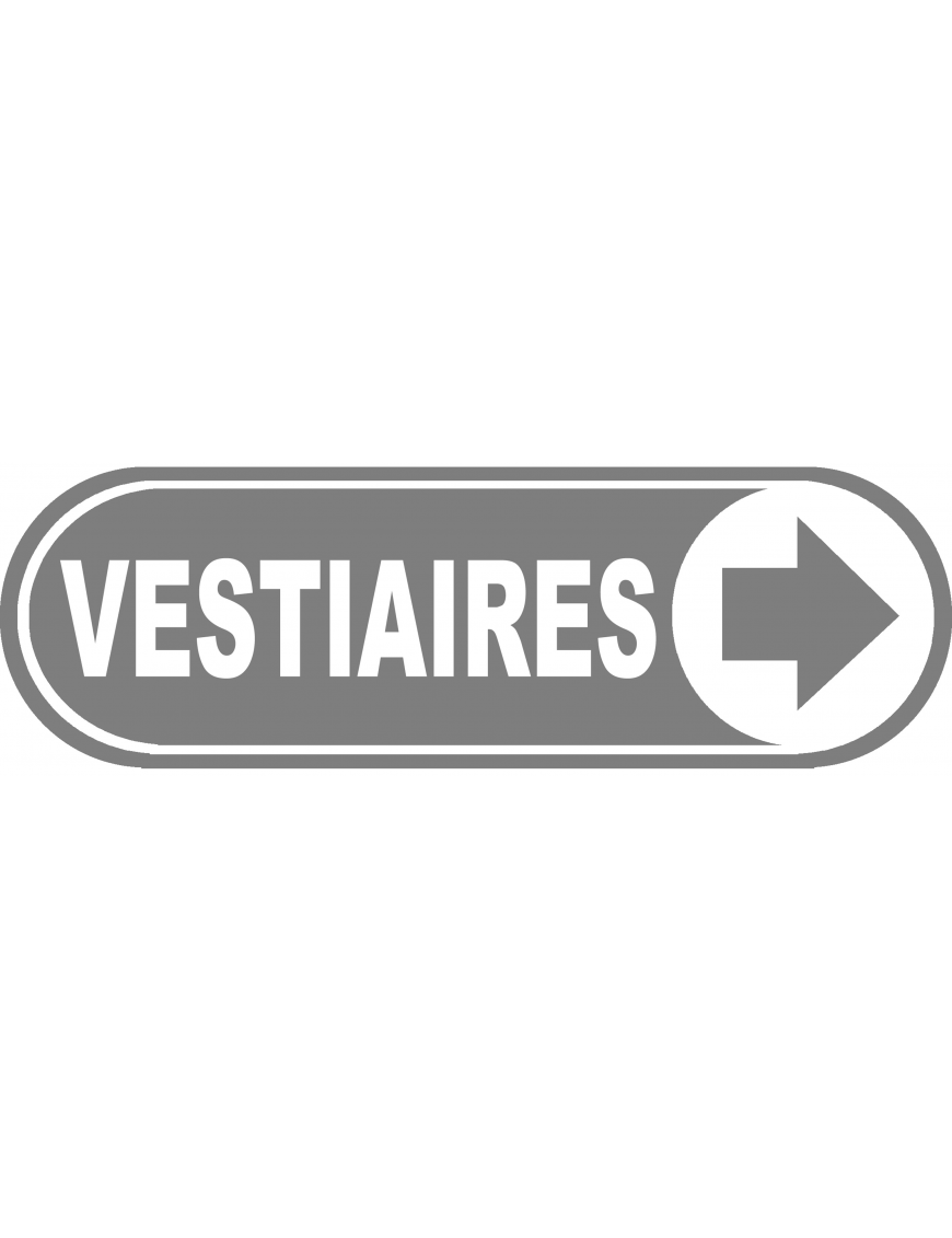 Vestiaires gris flèche droite - 28x9 cm - Sticker/autocollant