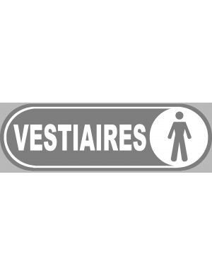 Vestiaires gars gris - 28x9 cm - Sticker/autocollant