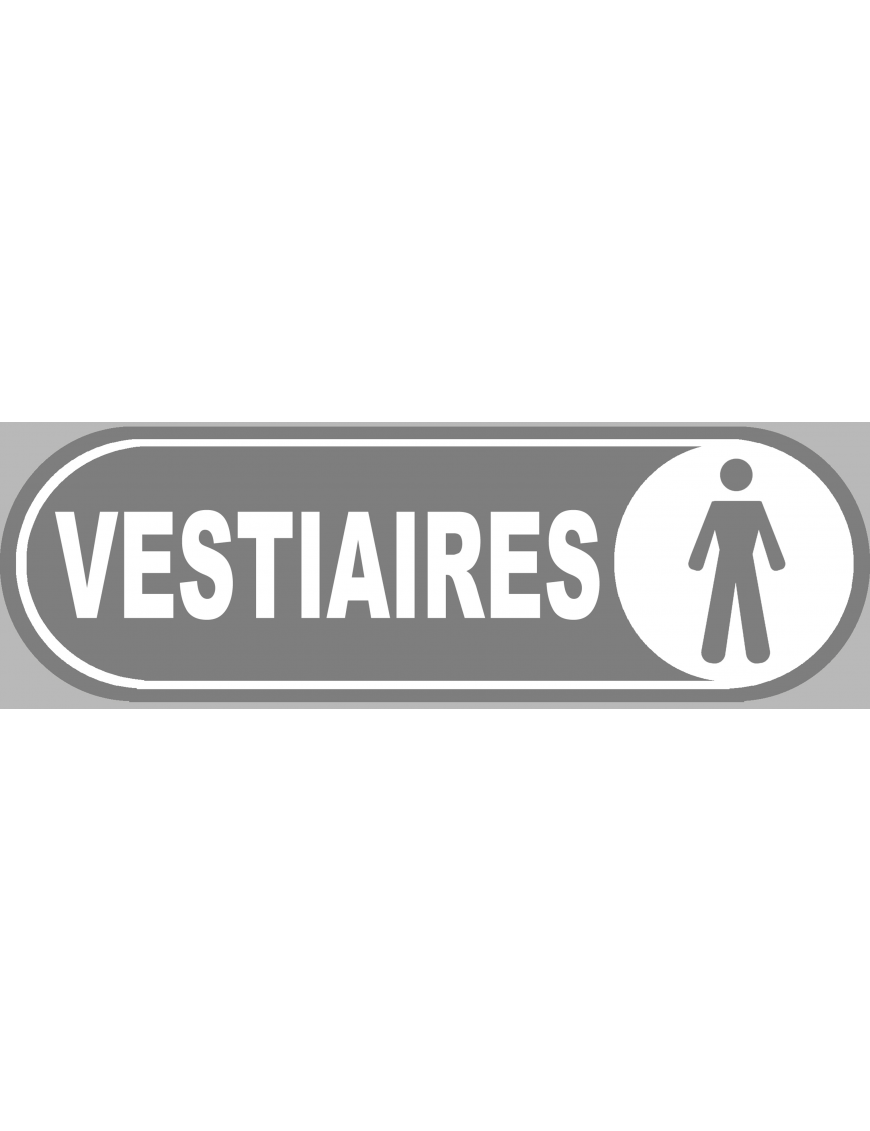 Vestiaires gars gris - 28x9 cm - Sticker/autocollant