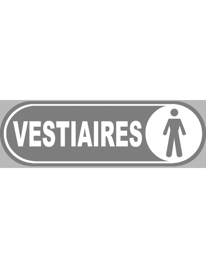 Vestiaires gars gris - 28x9 cm - Sticker/autocollant