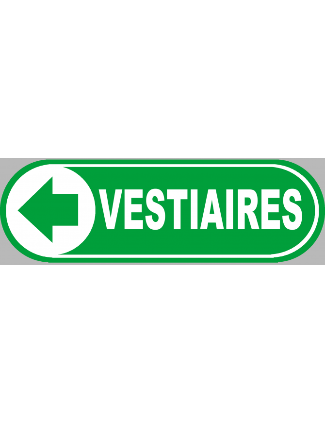 Vestiaires vert flèche gauche - 20x6,6 cm - Sticker/autocollant