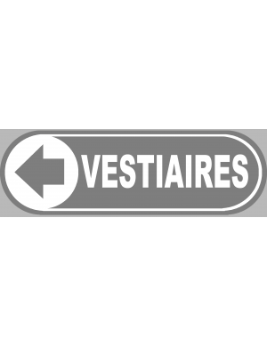 Vestiaires gris flèche gauche - 20x6,6 cm - Sticker/autocollant