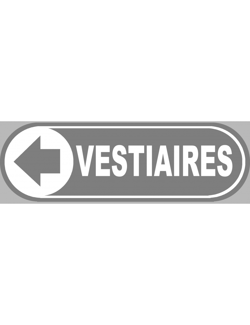 Vestiaires gris flèche gauche - 20x6,6 cm - Sticker/autocollant