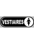 Vestiaires filles noir - 28x9 cm - Sticker/autocollant