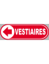 Vestiaires rouge flèche gauche - 28x9 cm - Sticker/autocollant