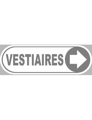 Vestiaires blanc flèche droite - 28x9 cm - Sticker/autocollant