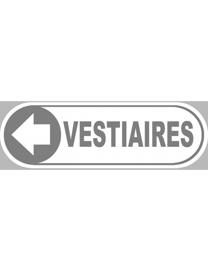 Vestiaires blanc flèche gauche - 28x9 cm - Sticker/autocollant