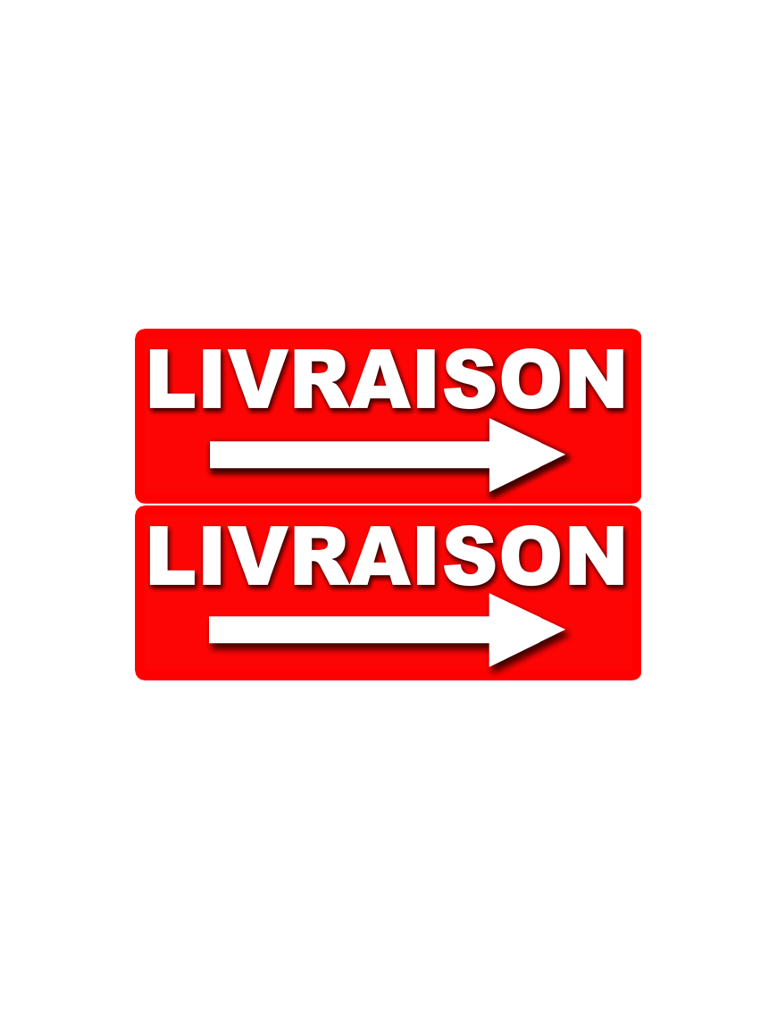 Livraison droite (2fois 29x10cm) Sticker / autocollant