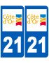 immatriculation 21 Côte-d'Or - Sticker/autocollant