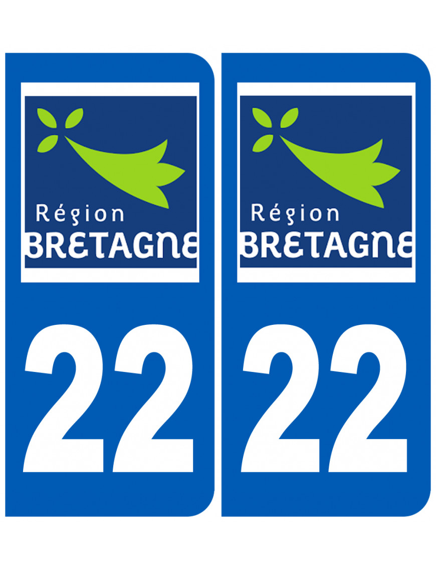 immatriculation 22 région Bretagne - Sticker/autocollant