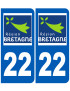 immatriculation 22 région Bretagne - Sticker/autocollant