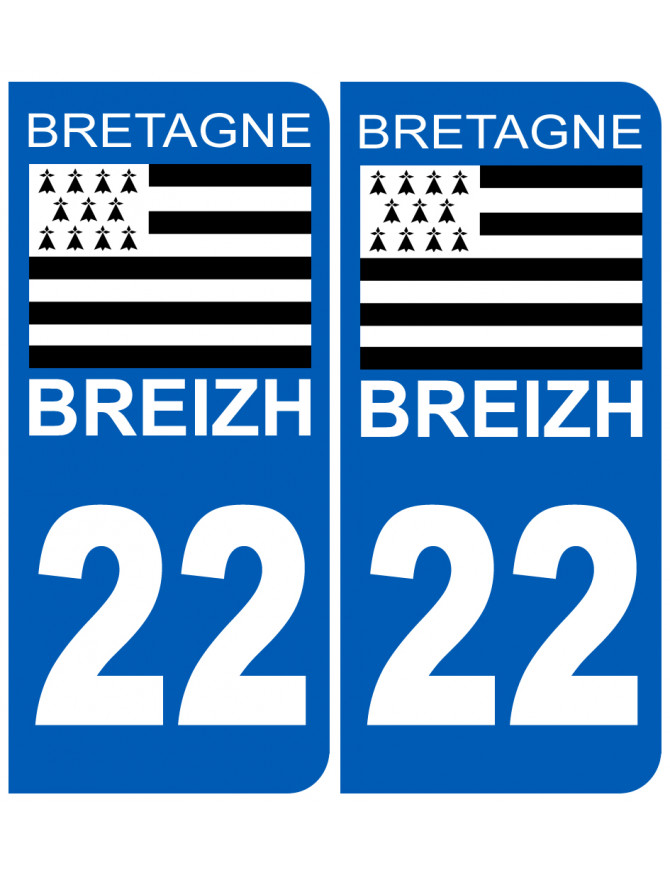 immatriculation 22 Breizh - Sticker/autocollant