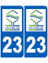 immatriculation 23 Creuse - Sticker/autocollant