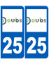 immatriculation 25 Doubs - Sticker/autocollant