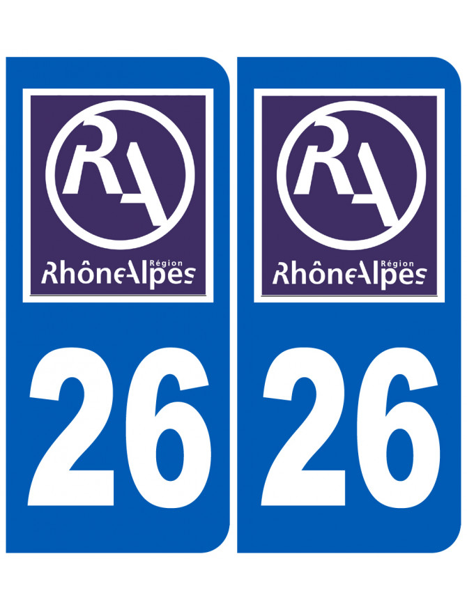 immatriculation 26 Rhône Alpes - Sticker/autocollant