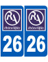 immatriculation 26 Rhône Alpes - Sticker/autocollant