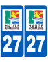 immatriculation 27 Haute Normandie - Sticker/autocollant