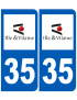 immatriculation 35 Ille-et-Vilaine - Sticker/autocollant