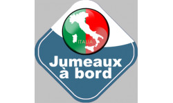 bébé à bord jumeaux d'origine Italienne - 10x10cm - Sticker/autocollant