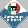 bébé à bord jumeaux d'origine Italienne - 10x10cm - Sticker/autocollant