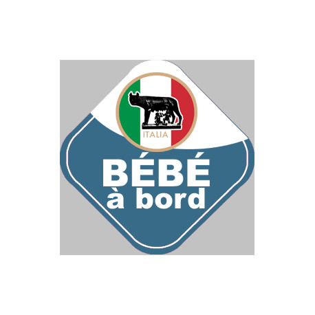 bébé à bord gars d'origine Italien - 10x10cm - Sticker/autocollant