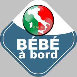 bébé à bord gars d'origine Italienne - 10x10cm - Sticker/autocollant