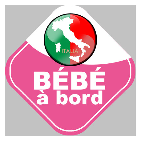 bébé à bord d'origine Italienne - 10x10cm - Sticker/autocollant