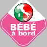 bébé à bord d'origine Italienne - 10x10cm - Sticker/autocollant