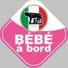 bébé à bord d'origine Italienne - 10x10cm - Sticker/autocollant