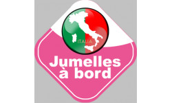 bébé à bord jumelles d'origine Italienne - 10x10cm - Sticker/autocollant