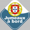 bébé à bord jumeaux Portugais - 15cm - Sticker/autocollant