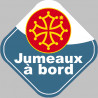 bébé à bord jumeaux Occitans - 15cm - Sticker/autocollant