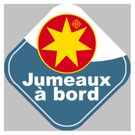 bébé à bord jumeaux Occitans - 15cm - Sticker/autocollant