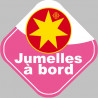 bébé à bord jumelles Occitanes - 10cm - Sticker/autocollant